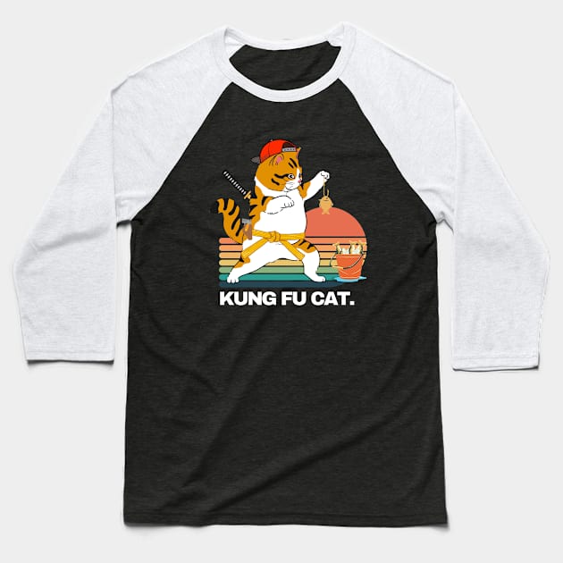 Kung fu cat funny Baseball T-Shirt by mencarirejeki